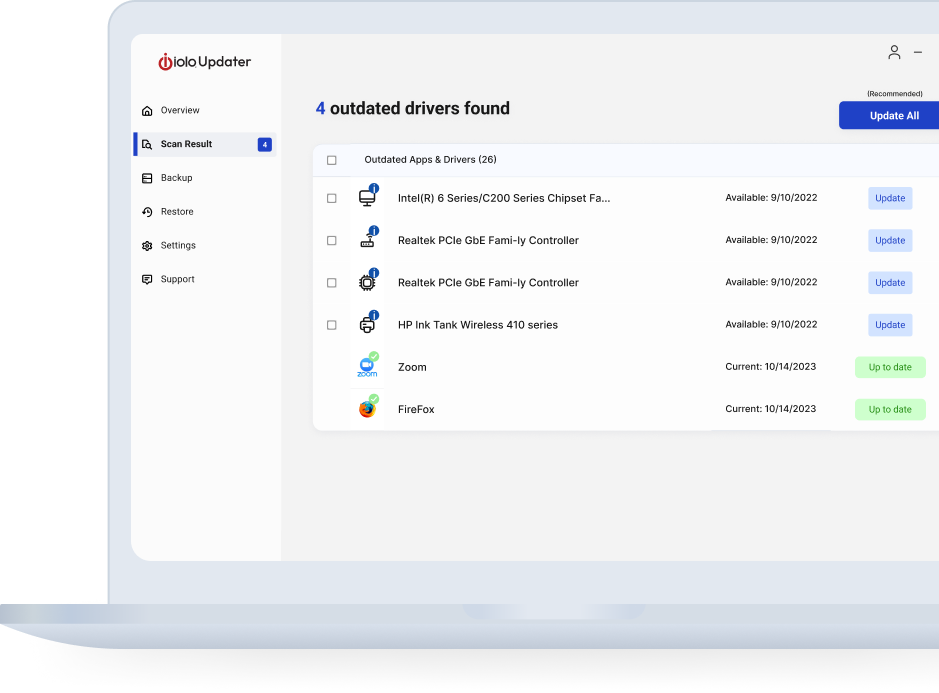 Driver & Software Updater interface